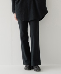 wrinkled effect flare pants