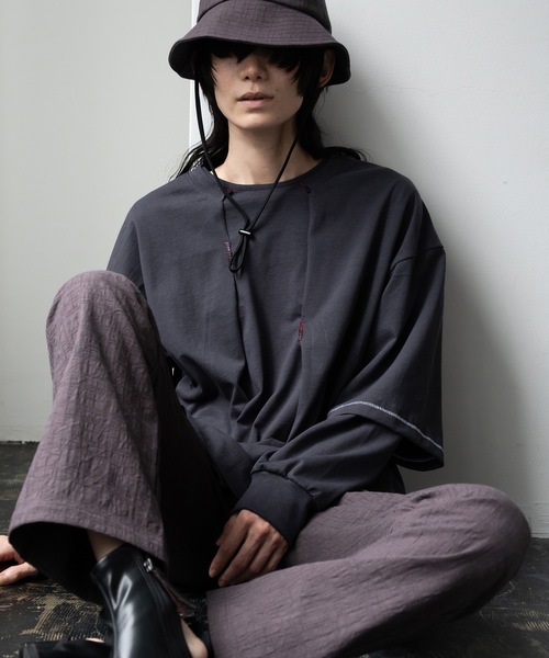 RYU(リュー)の「wrinkled effect flare pants(スラックス・メンズ・ダークパープル/スミクロ・2/3/4)」の17枚目の写真