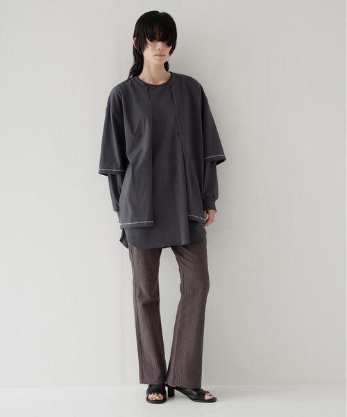 RYU(リュー)の「wrinkled effect flare pants(スラックス・メンズ・ダークパープル/スミクロ・2/3/4)」の18枚目の写真