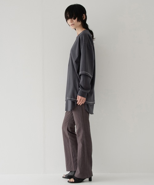 RYU(リュー)の「wrinkled effect flare pants(スラックス・メンズ・ダークパープル/スミクロ・2/3/4)」の11枚目の写真