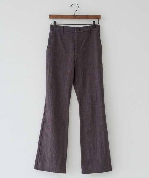 RYU(リュー)の「wrinkled effect flare pants(スラックス・メンズ・ダークパープル/スミクロ・2/3/4)」の8枚目の写真