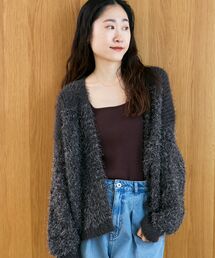le.coeur blanc | ラメフェザーモールネップカーディガン(カーディガン/ボレロ)