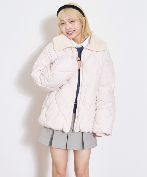 LOVETOXIC（ラブトキシック）の「キルト中綿ブルゾン（ブルゾン・キッズ・ブラック/アイボリー・L:160cm/S:140cm/M:150cm）」の3枚目の写真