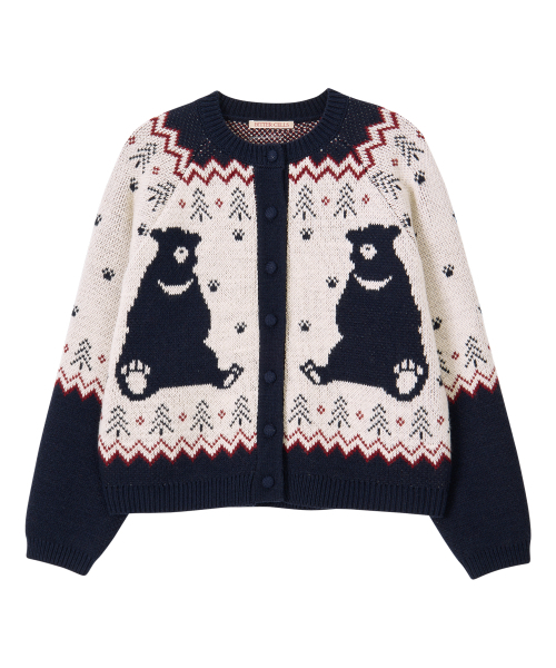 BITTER CELLS(ビターセルズ)の「カントリーベアノルディックカーディガン-ネイビー(カーディガン/ボレロ・レディース・その他・FREE)」の2枚目の写真