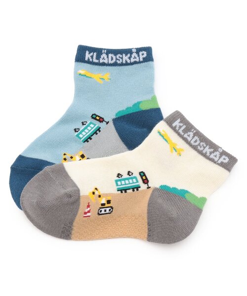 kladskap（クレードスコープ）の「乗り物ショートソックス（ソックス/靴下・キッズ・オフホワイト/サックスブルー・11-13cm/M(16-18cm)/S(13-15cm)/L(18-20cm)）」の7枚目の写真