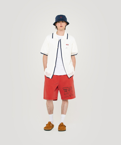 AECA(エイカ)の「AECA ON THE COAST SWEAT SHORTS-WASHED CORAL(その他パンツ・メンズ・その他・SMALL/MEDIUM/LARGE/X-LARGE)」の2枚目の写真