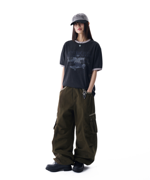 AAKAM(アーカム)の「Cracked Letter Ringer Top (Dark Gray)(Tシャツ/カットソー・レディース・その他・1/2)」の6枚目の写真