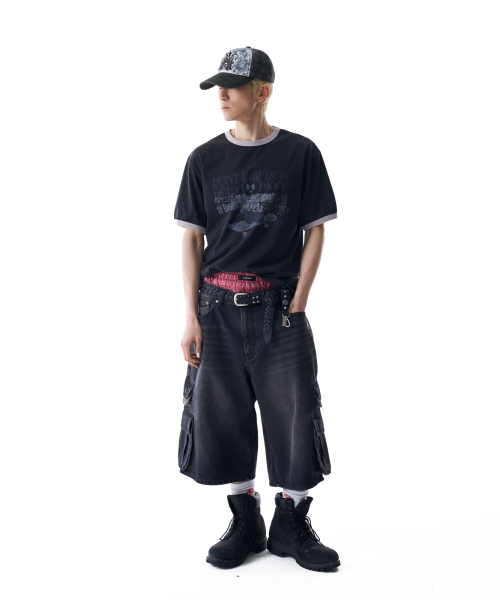 AAKAM(アーカム)の「Cracked Letter Ringer Top (Dark Gray)(Tシャツ/カットソー・レディース・その他・1/2)」の9枚目の写真