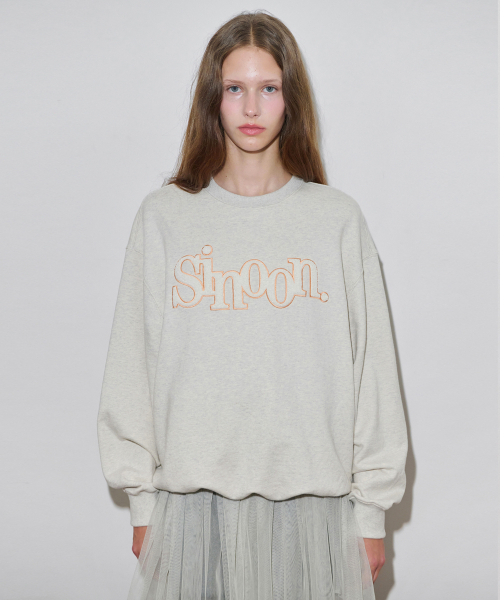 セール】Boucle Logo Sweatshirt (Oatmeal)（スウェット）｜SINOON