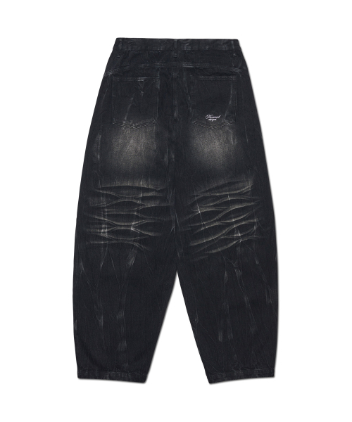 NOMANUAL（NOMANUAL）の「WASHED JUMBO DENIM PANTS - WASHED BLACK（デニムパンツ・レディース・その他・X-LARGE/SMALL/MEDIUM/LARGE）」の7枚目の写真