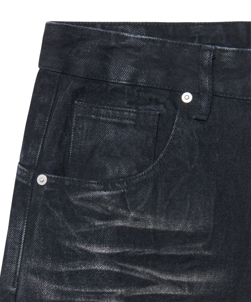 NOMANUAL（NOMANUAL）の「WASHED JUMBO DENIM PANTS - WASHED BLACK（デニムパンツ・レディース・その他・X-LARGE/SMALL/MEDIUM/LARGE）」の2枚目の写真