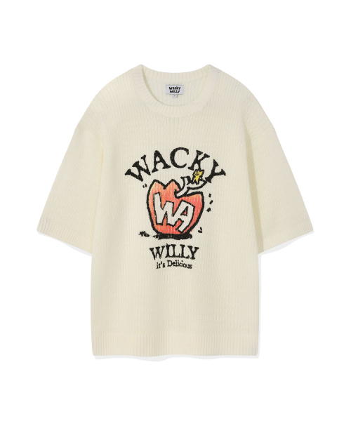 Wacky WiLLy(ワッキーウィリー)の「ワンポイントショートスリーブプルオーバーニットアイボリー(ニット/セーター・レディース・その他・X-LARGE/SMALL/MEDIUM/LARGE)」の2枚目の写真