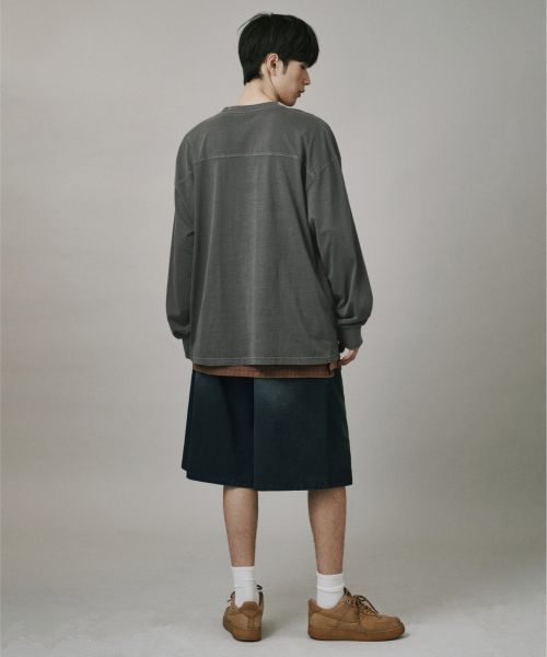 Verdnt（バーダント）の「キャンパスピグメントブロックコア長袖Tシャツ[チャコール]（Tシャツ/カットソー・レディース・チャコール・SMALL/MEDIUM/LARGE）」の6枚目の写真