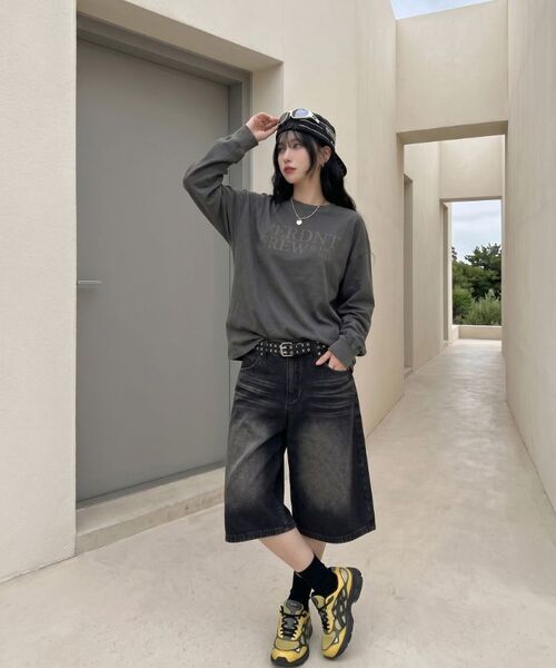 Verdnt（バーダント）の「キャンパスピグメントブロックコア長袖Tシャツ[チャコール]（Tシャツ/カットソー・レディース・チャコール・SMALL/MEDIUM/LARGE）」の9枚目の写真