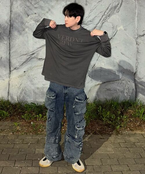 Verdnt（バーダント）の「キャンパスピグメントブロックコア長袖Tシャツ[チャコール]（Tシャツ/カットソー・レディース・チャコール・SMALL/MEDIUM/LARGE）」の12枚目の写真