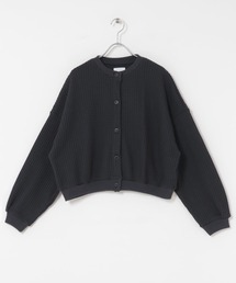 SEAGREEN BIG WAFFLE CARDIGAN