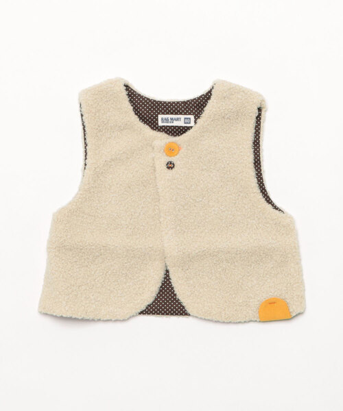 RAGMART（ラグマート）の「ボアベスト（ベスト・キッズ・グレー/アイボリー/ピンク・90cm/80ｃｍ）」の2枚目の写真