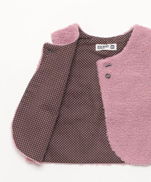 RAGMART（ラグマート）の「ボアベスト（ベスト・キッズ・グレー/アイボリー/ピンク・90cm/80ｃｍ）」の5枚目の写真