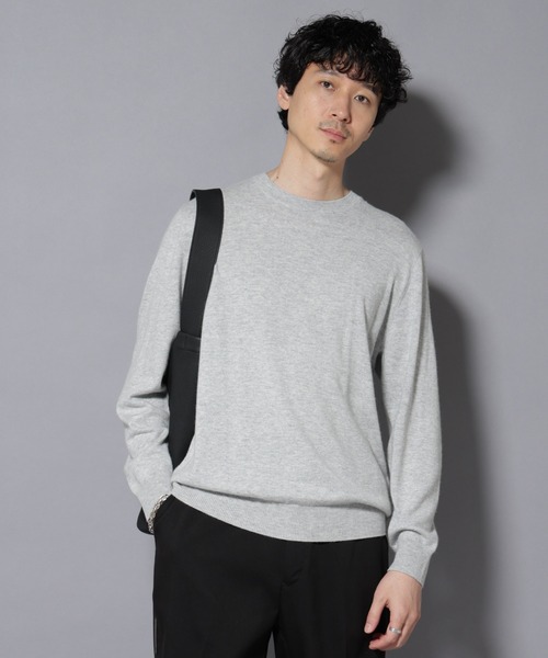 NANO universe（ナノユニバース）の「カシミヤミックスクルーネックニット（ニット/セーター・メンズ・グレー/ターコイズブルー/レッド/チャコール/ネイビー・M/L）」の20枚目の写真