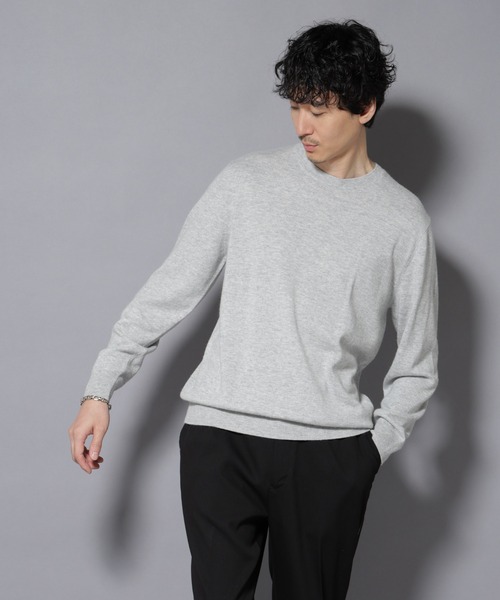 NANO universe（ナノユニバース）の「カシミヤミックスクルーネックニット（ニット/セーター・メンズ・グレー/ターコイズブルー/レッド/チャコール/ネイビー・M/L）」の21枚目の写真