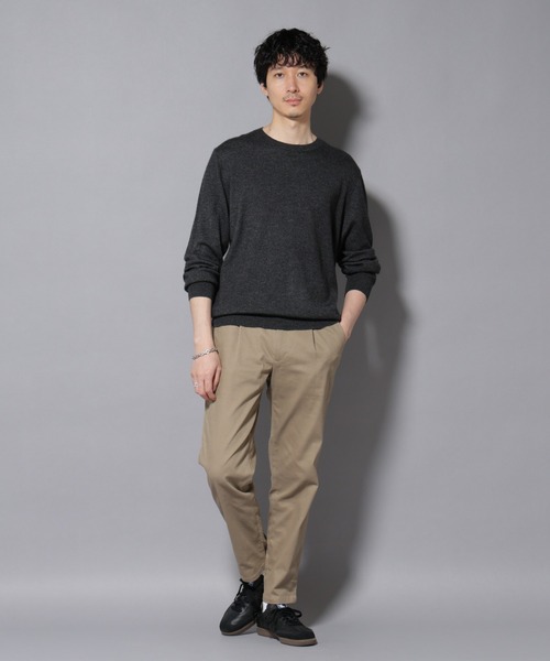 NANO universe（ナノユニバース）の「カシミヤミックスクルーネックニット（ニット/セーター・メンズ・グレー/ターコイズブルー/レッド/チャコール/ネイビー・M/L）」の9枚目の写真