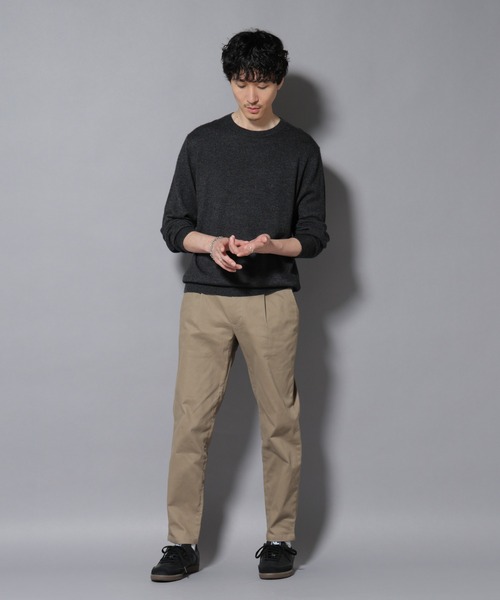 NANO universe（ナノユニバース）の「カシミヤミックスクルーネックニット（ニット/セーター・メンズ・グレー/ターコイズブルー/レッド/チャコール/ネイビー・M/L）」の10枚目の写真