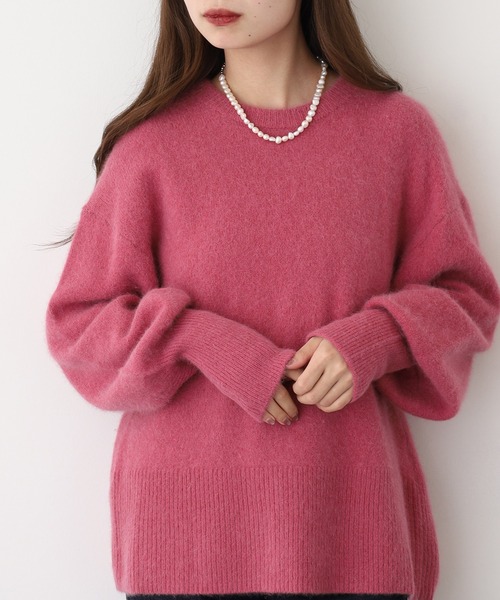 Anna Nicola(アンナニコラ)の「Anna Nicola ラクーンブレンドニット(ニット/セーター・レディース・ブルー/ピンク/ライム/グレイッシュベージュ・38)」の6枚目の写真
