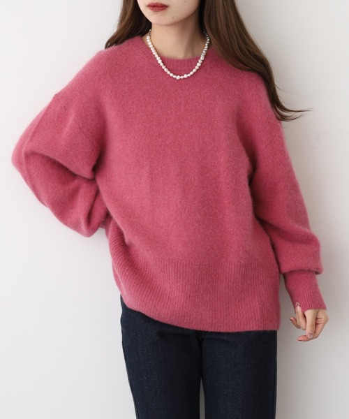 Anna Nicola(アンナニコラ)の「Anna Nicola ラクーンブレンドニット(ニット/セーター・レディース・ブルー/ピンク/ライム/グレイッシュベージュ・38)」の7枚目の写真