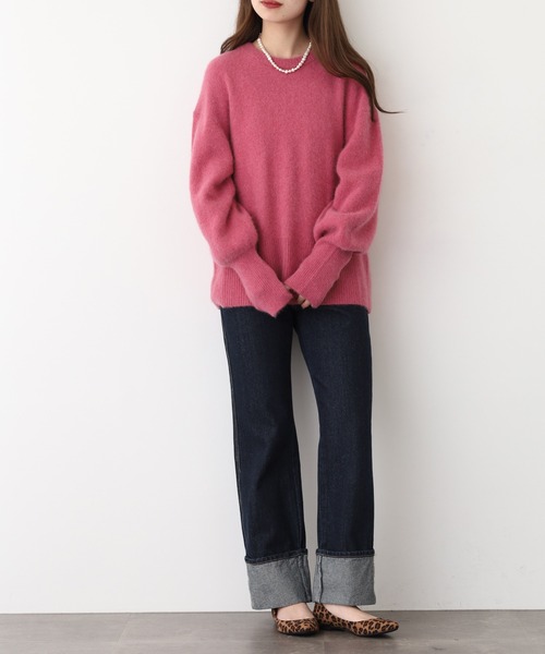 Anna Nicola(アンナニコラ)の「Anna Nicola ラクーンブレンドニット(ニット/セーター・レディース・ブルー/ピンク/ライム/グレイッシュベージュ・38)」の8枚目の写真