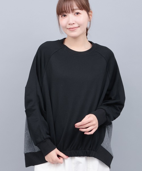 チチカカ（チチカカ）の「ふくれジャカードコンビプルオーバー（スウェット・レディース・ブラック/ベージュ/マスタード・FREE）」の2枚目の写真