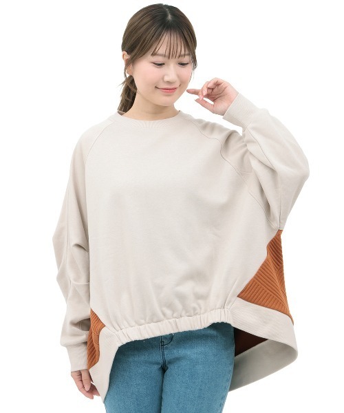 チチカカ（チチカカ）の「ふくれジャカードコンビプルオーバー（スウェット・レディース・ブラック/ベージュ/マスタード・FREE）」の11枚目の写真