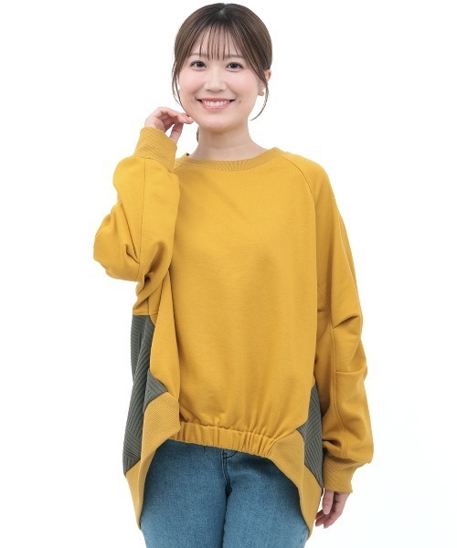 チチカカ（チチカカ）の「ふくれジャカードコンビプルオーバー（スウェット・レディース・ブラック/ベージュ/マスタード・FREE）」の12枚目の写真