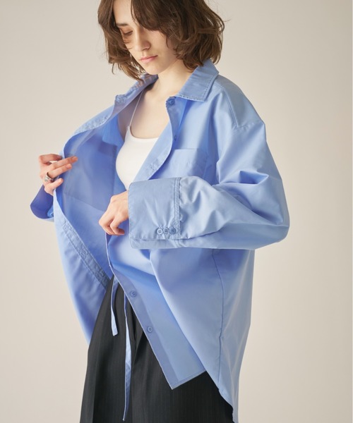 AIC.（エーアイシー）の「カラーブロードオーバーシャツ/セットアップ可能（シャツ/ブラウス・レディース・ブラウン/ブルー・FREE）」の6枚目の写真
