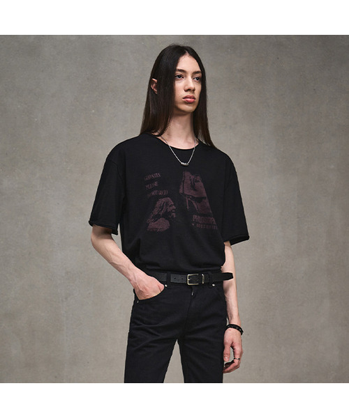 LMOOD(エルムード)の「ROCK A BILLY スラブスcoopネックハーフTシャツ(Tシャツ/カットソー・メンズ・ホワイト/ブラック・46/48/50)」の2枚目の写真