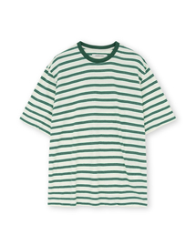 エッセンシャルストライプTシャツ、グリーン
