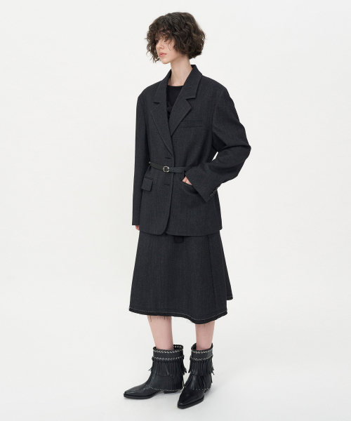 INSILENCE WOMEN(インサイレンスウーマン)の「ローディテールウールスカートCHARCOAL(スカート・レディース・その他・SMALL/MEDIUM/LARGE)」の3枚目の写真