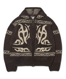 NOMANUAL（NOMANUAL）の「「NOMANUAL /ノーマニュアル」カウチン フーディッド ジップアップ（ニット/セーター）」