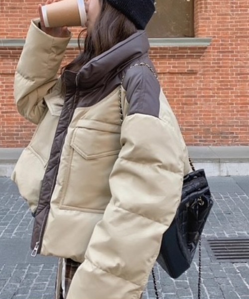 セール】スタンドカラー クロップド丈ブルゾン（ブルゾン）｜Dream