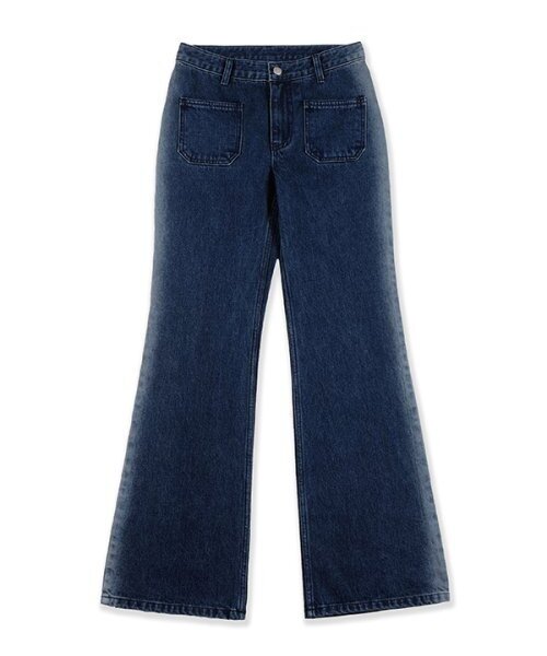 youthbath(ユースバース)の「SIDE BLEACHED LINE DENIM PANTS_BLUE(デニムパンツ・レディース・その他・SMALL/MEDIUM)」の1枚目の写真