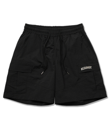 ELASTIC MIC CARGO PANTS [BLACK]