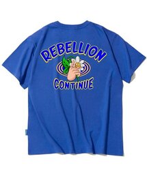 REBELLION FLOWER GRAPHIC Tシャツ - ブルー
