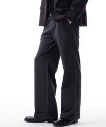 LEARVE（ルアブ）の「ジャードターンアップウールセミフレアスラックスチャコール（スラックス）」