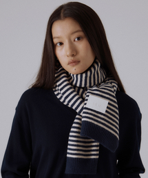 SILN（シルン）の「Linea stripe knit muffler (NAVY/IVORY)（マフラー）」