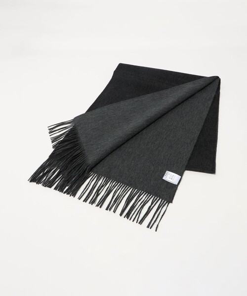 ユナイテッドアローズ カシミヤマフラー 新品 ブラック×グレー リバーシブル カシミヤ リバーシブル マフラー（マフラー）｜UNITED ARROWS