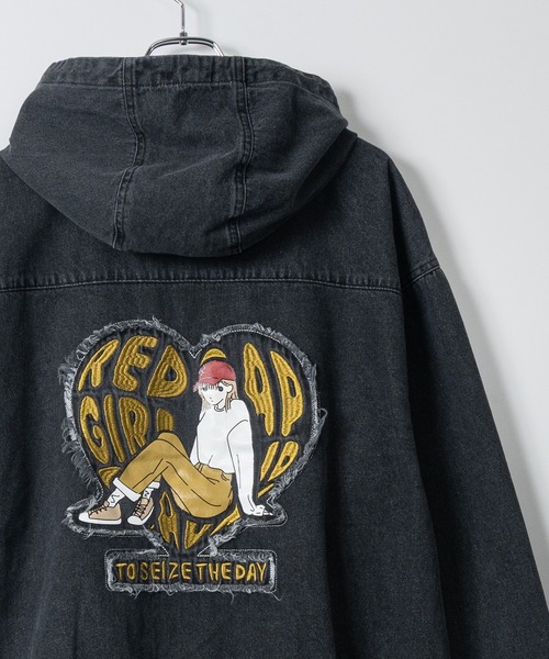 a-r】〔RedCapGirl/レッドキャップガール〕フリンジアップリケ デニム