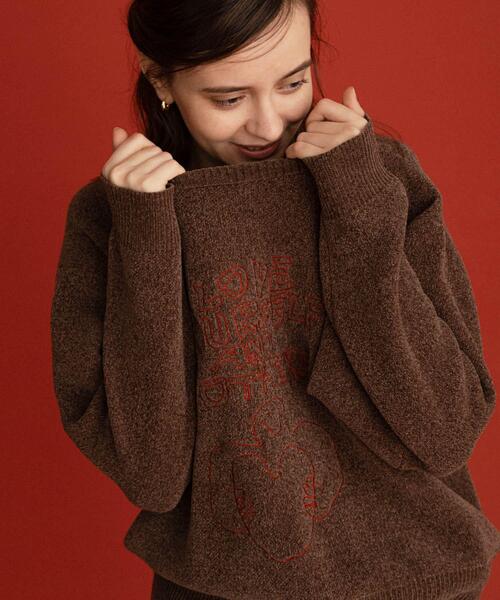 URBAN RESEARCH Sonny Label(アーバンリサーチサニーレーベル)の「オガワナツミ コラボモールヤーンニット(ニット/セーター・レディース・チャコールグレー/ブラウン/ベージュ・FREE)」の3枚目の写真