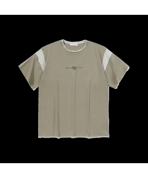 EPISODE UNTITLED(エピソードアンタイトルド)の「CROP MATCH COLORS LOGO PRINT T-SHIRT_MINT KHAKI(Tシャツ/カットソー・レディース・その他・1)」の1枚目の写真