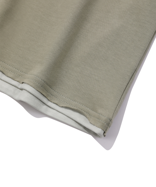 EPISODE UNTITLED(エピソードアンタイトルド)の「CROP MATCH COLORS LOGO PRINT T-SHIRT_MINT KHAKI(Tシャツ/カットソー・レディース・その他・1)」の6枚目の写真