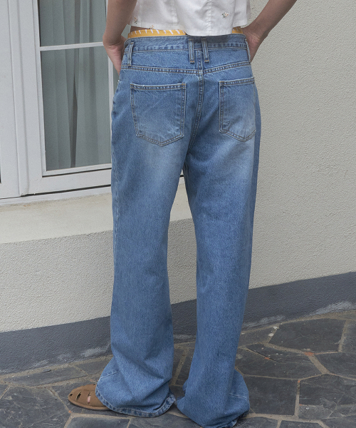 SIGREAT（シグレート）の「ウォッシングデニムパンツ（デニムパンツ・レディース・ブルー・SMALL/MEDIUM）」の3枚目の写真