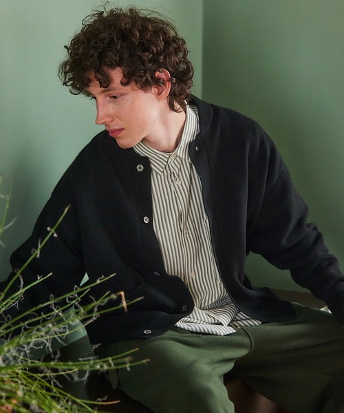 MAISON CLUB(メゾンクラブ)の「【MAISON CLUB】Wool Over Knit MA-1 Cardigan / ウールオーバーニットカーディガン KKP(カーディガン/ボレロ・メンズ・ベージュ/ブラック/グレー・L/M)」の11枚目の写真